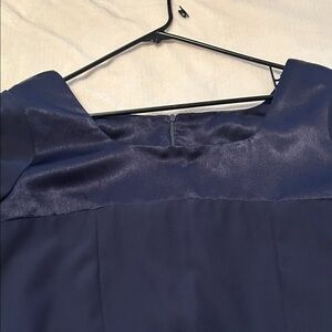 Elegant navy dress with top coat